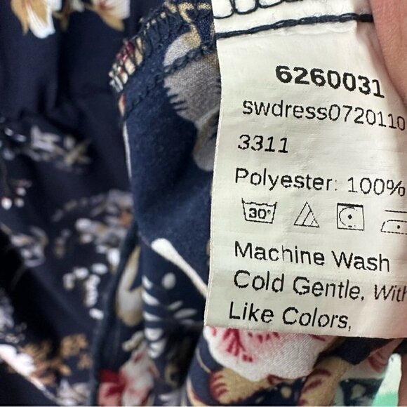 Floral Ruffle Sleeve Long  Sleeve Mini Swing Dress M - Picture 5 of 6